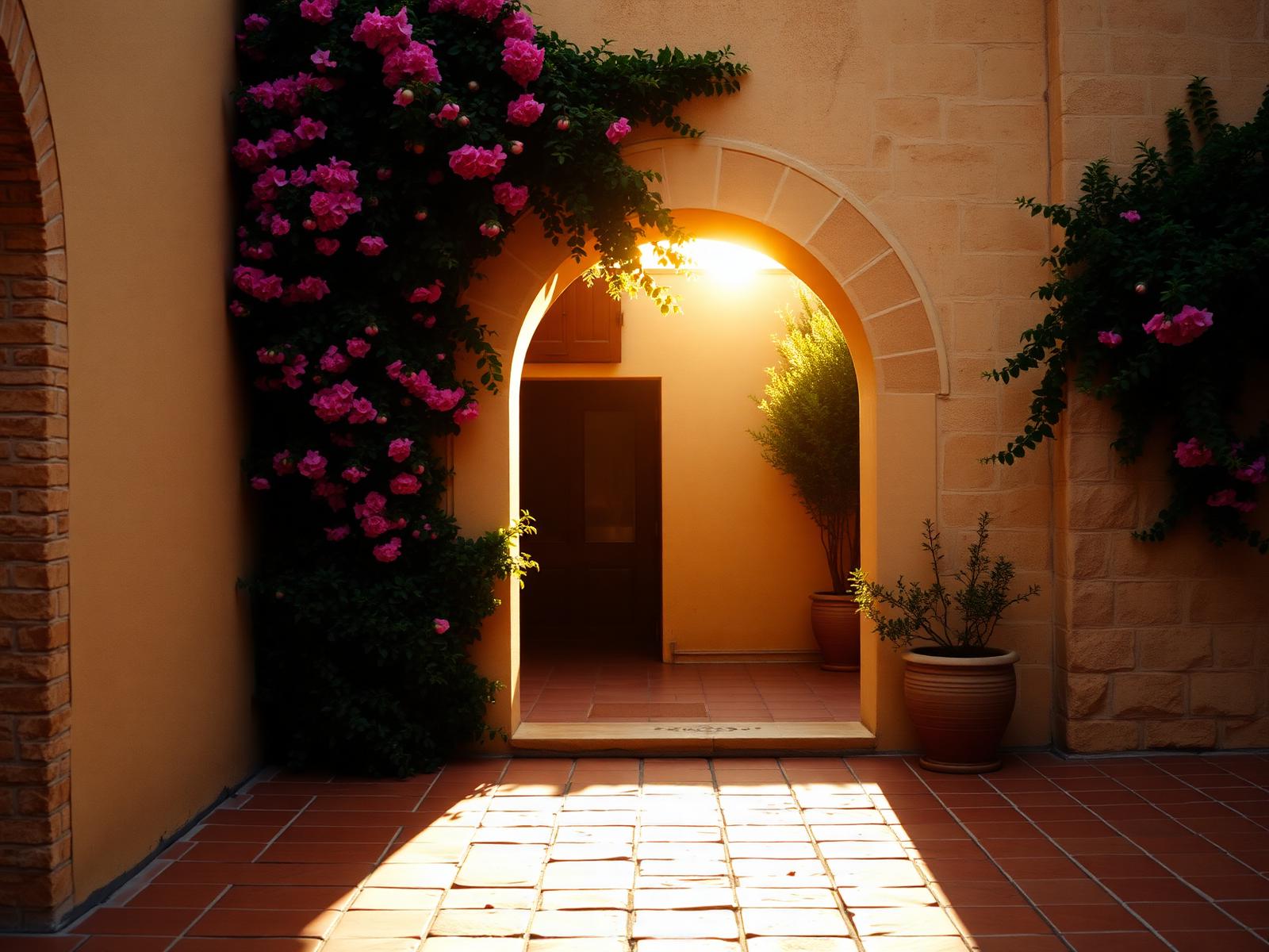 Mediterranean courtyard at golden hour — a Prominent European project